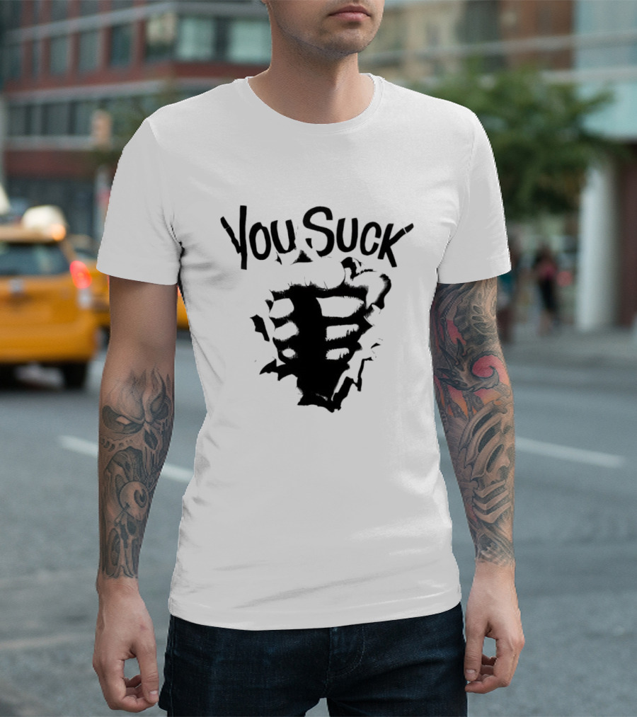You Suck Horror Skeleton Ribcage T-Shirt