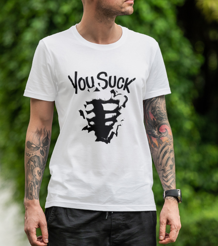 You Suck Horror Skeleton Ribcage T-Shirt