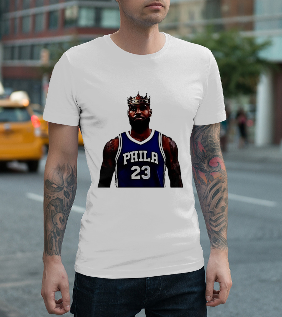 LeBron James Crown PHILA 23 Jersey Philadelphia 76ers Basketball T-Shirt