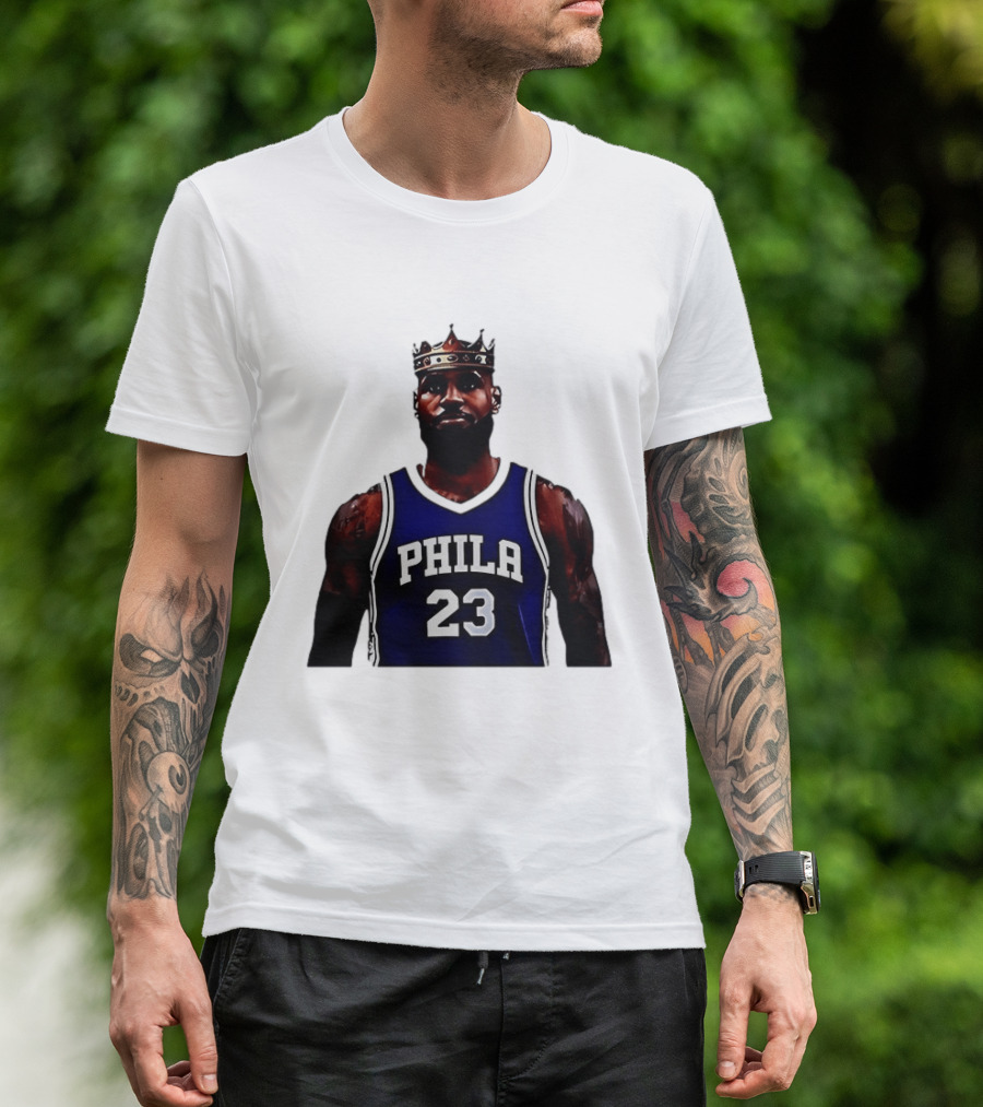 LeBron James Crown PHILA 23 Jersey Philadelphia 76ers Basketball T-Shirt