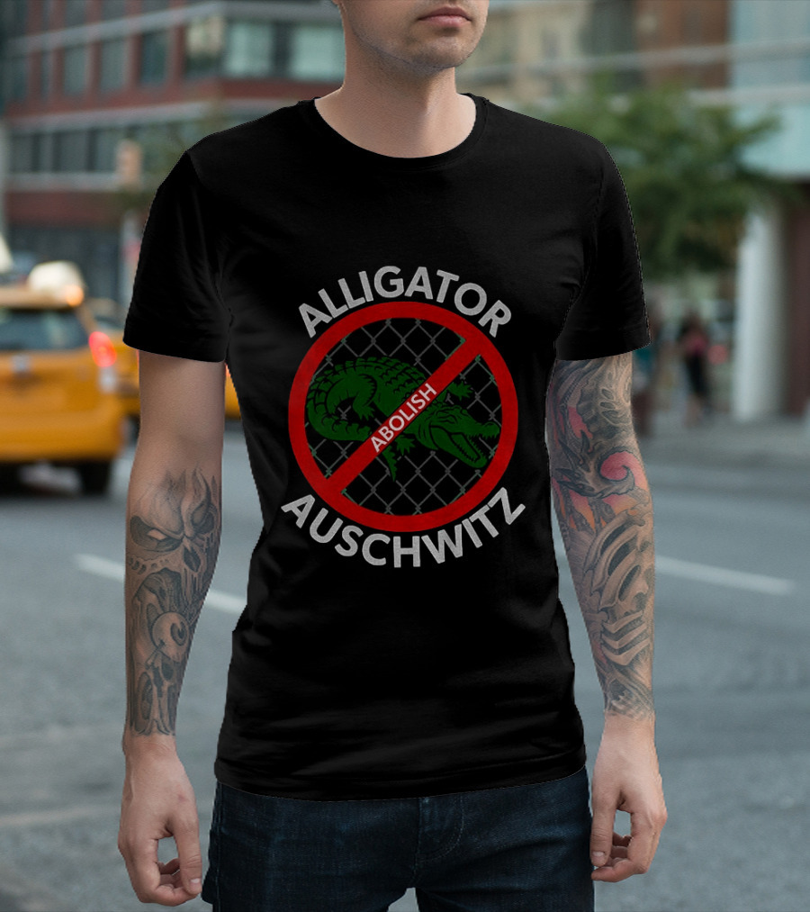 Abolish Alligator Auschwitz Symbol With No Entry Sign T-Shirt