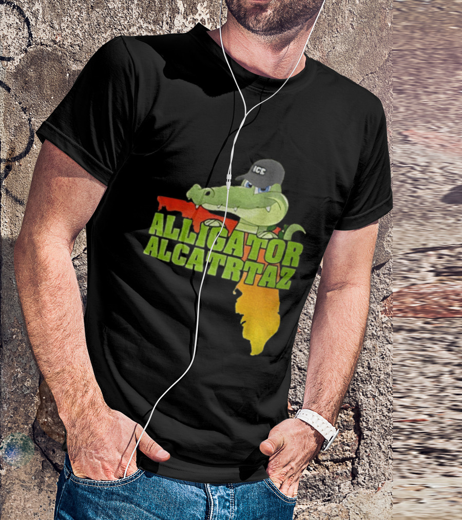 Alligator Alcatraz ICC Ice Cap Florida Map T-Shirt