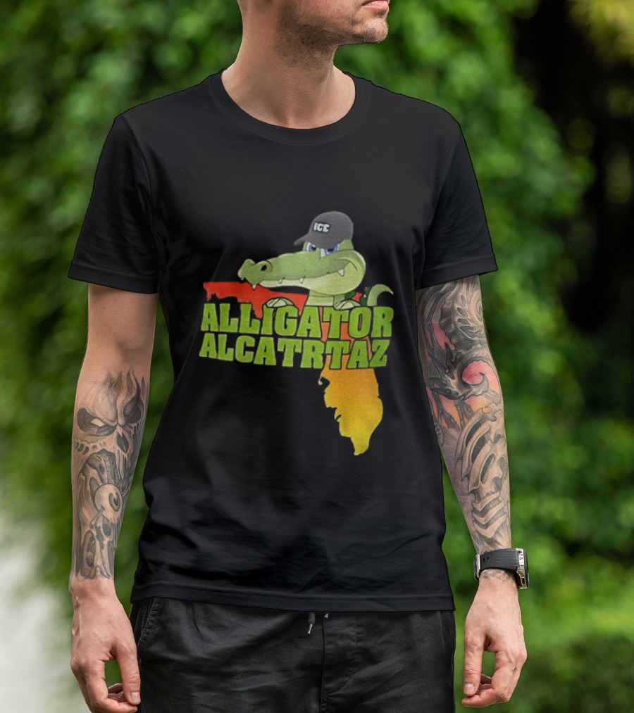 Alligator Alcatraz ICC Ice Cap Florida Map T-Shirt