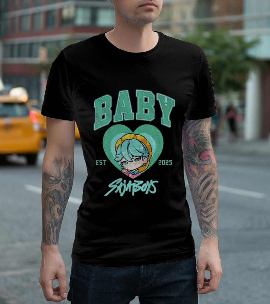 Baby Saja Boys Kpop Demon Hunters Est 2025 Anime Character Heart T-Shirt