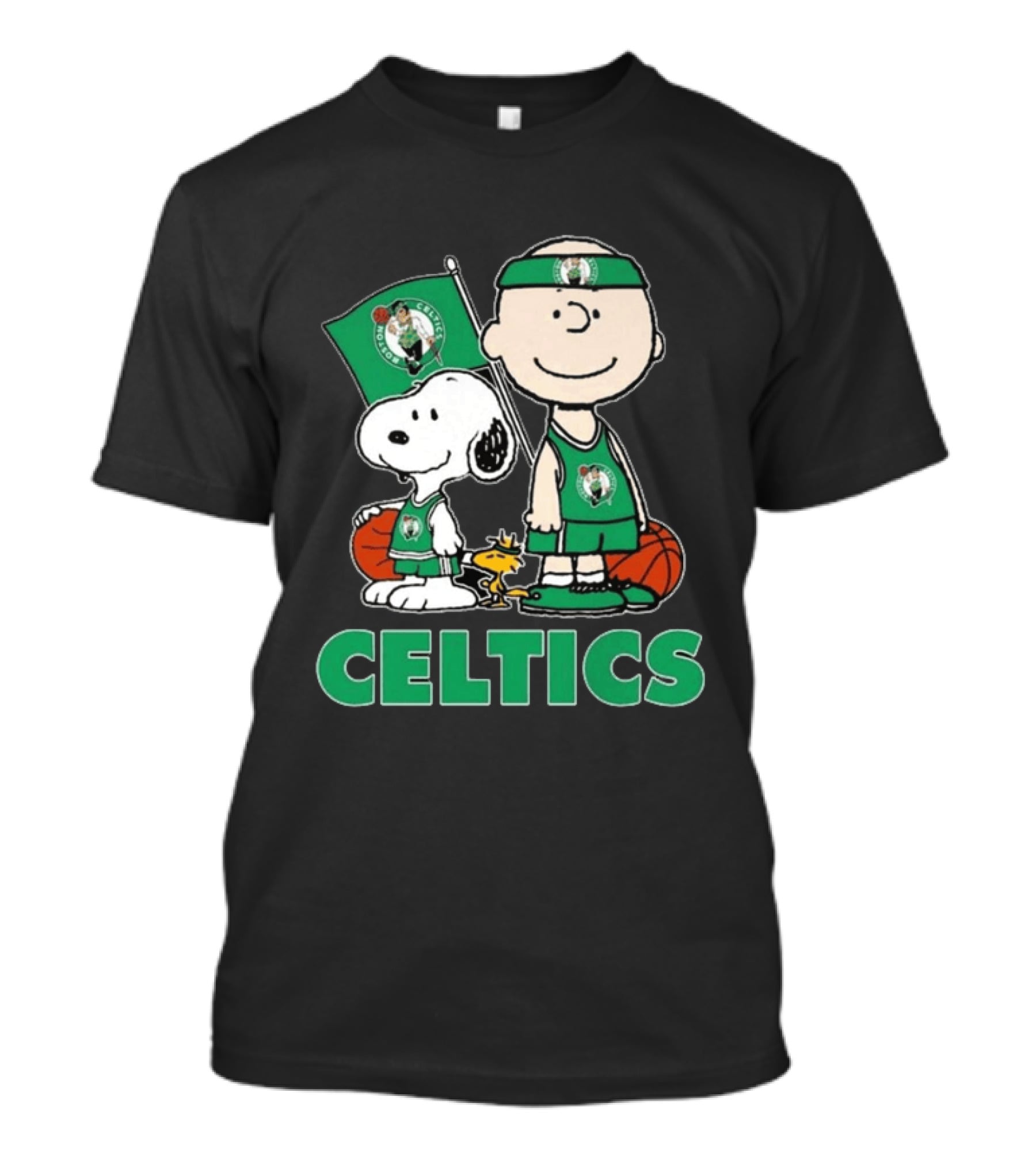 Boston Celtics Snoopy Charlie Brown Peanuts Friends Basketball 2024 T-Shirt