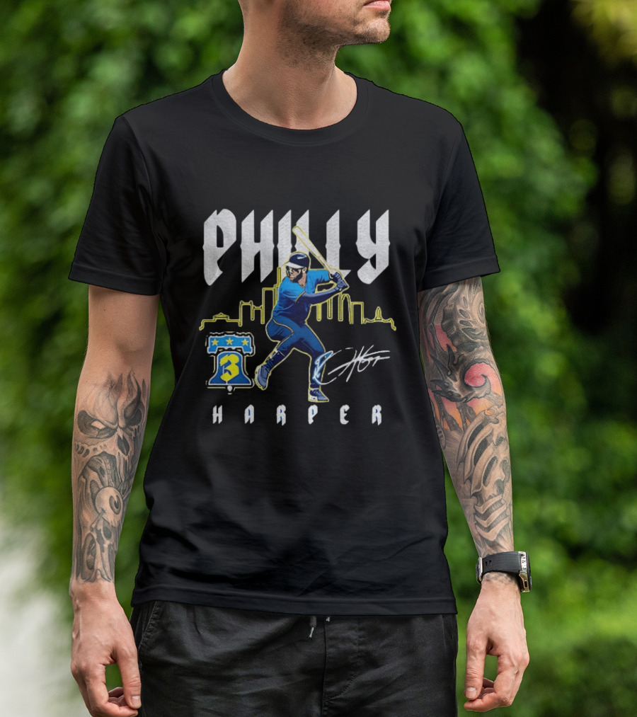Philly Harper Bryce Philadelphia Phillies City Connect Player MLB Skyline T-Shirt