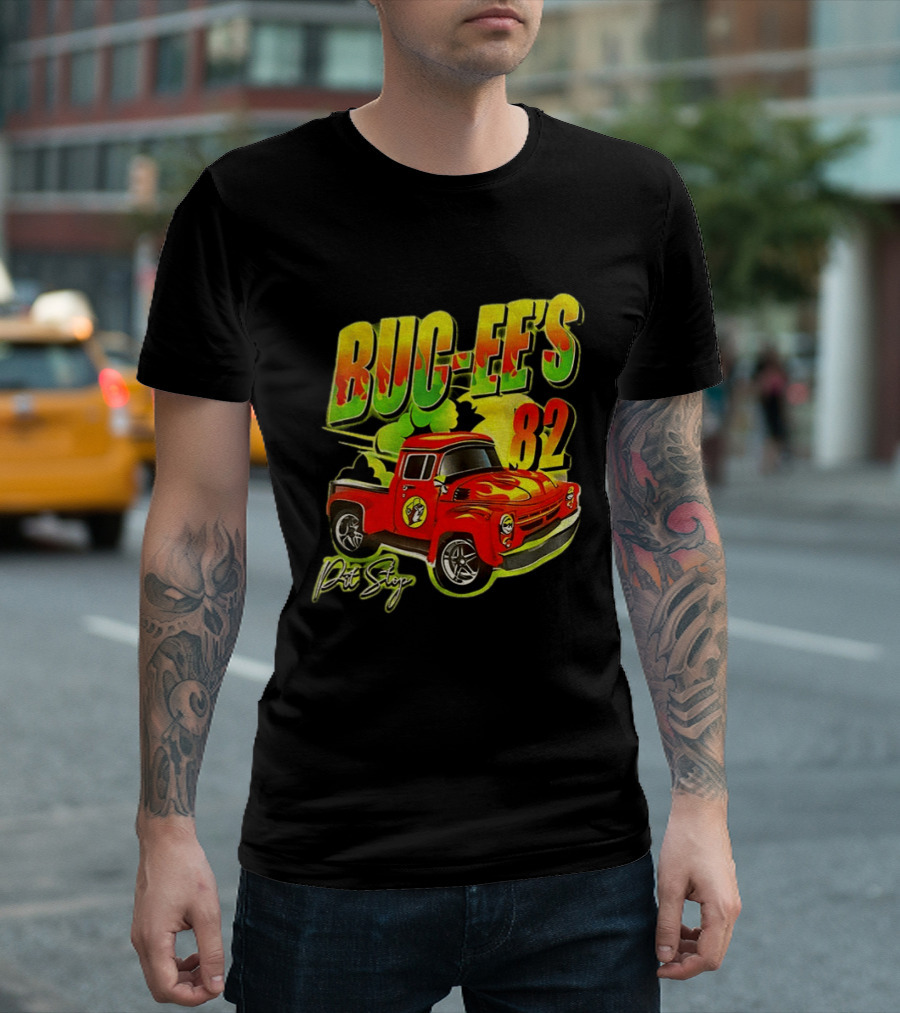 Buc Ee's 82 Pit Stop Vintage Red Truck T-Shirt