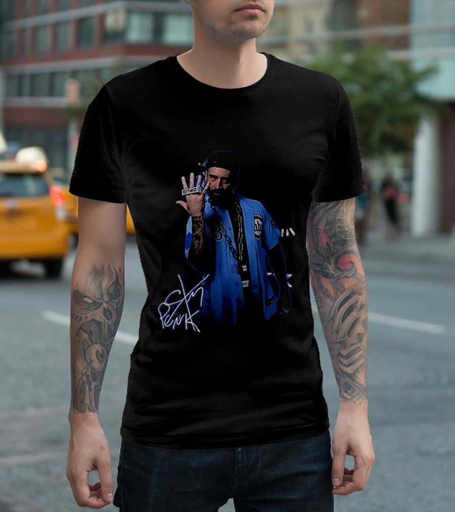 CM Punk WWE Signature Look With Chicago Baseball Jersey And Tattoos T-Shirt