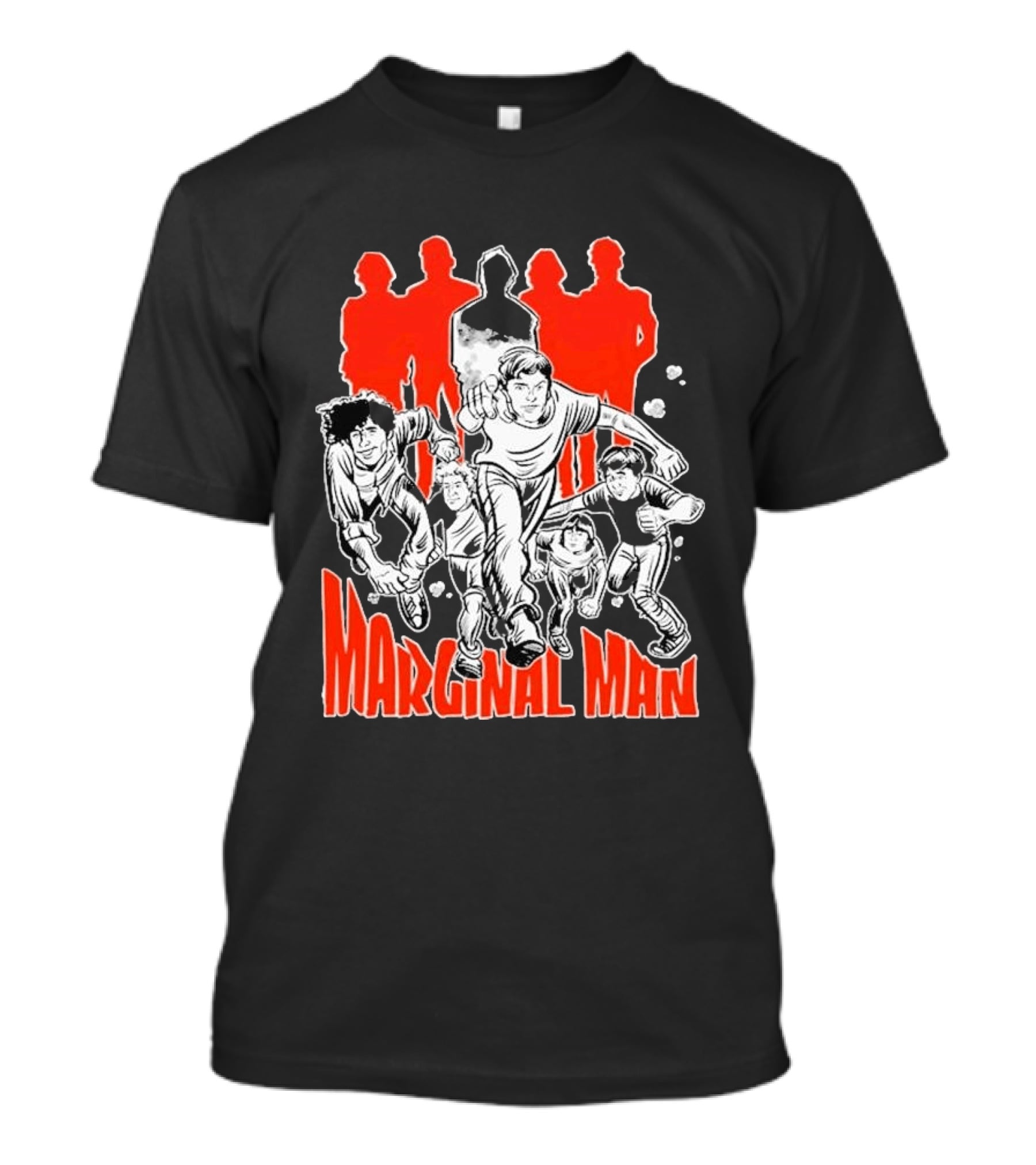 Marginal Man Identity Comic Style Group Of Characters T-Shirt