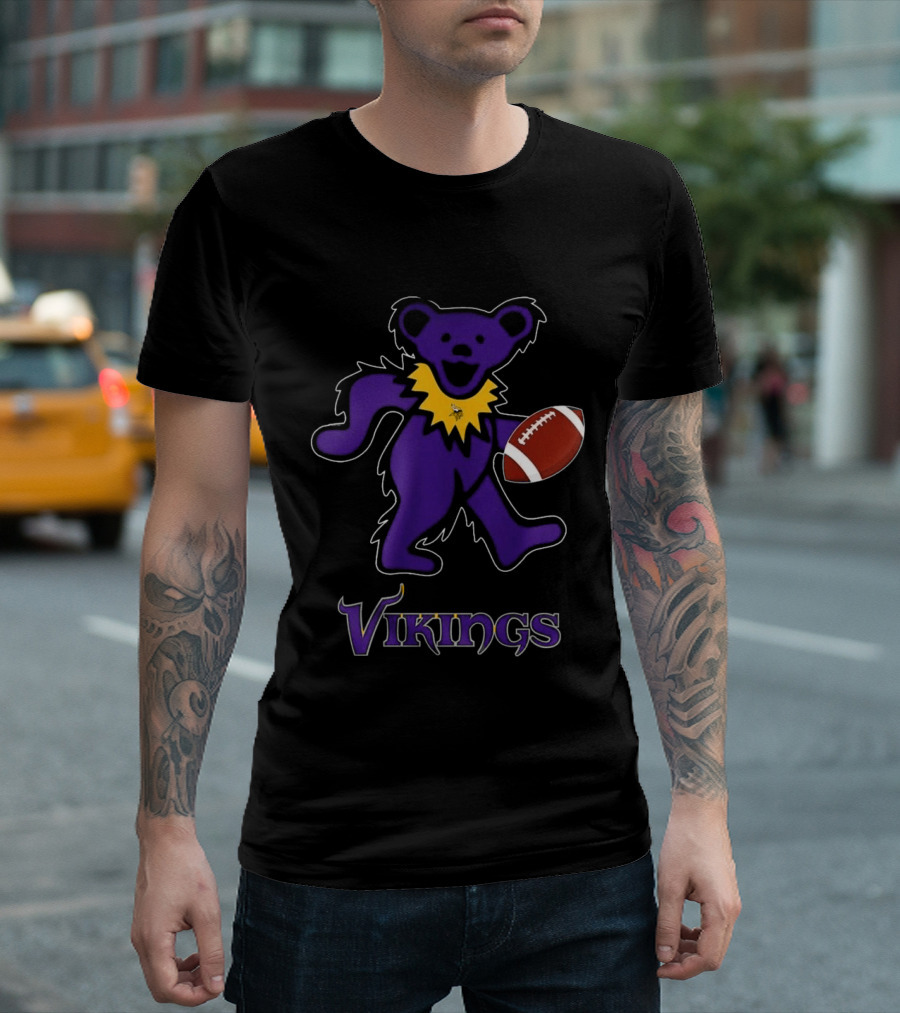 Minnesota Vikings Bear Grateful Dead Night Football 2024 T-Shirt