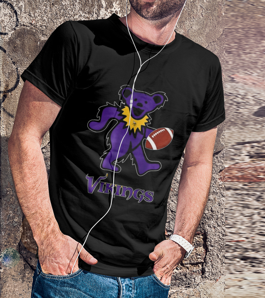 Minnesota Vikings Bear Grateful Dead Night Football 2024 T-Shirt