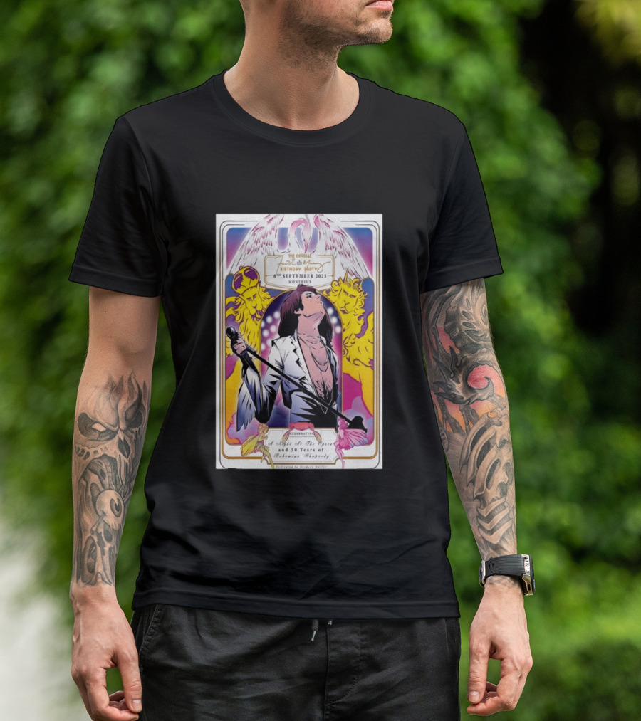 Freddie Mercury 79th Birthday Montreux 6th September 2025 50 Years Of Bohemian Rhapsody Celebration T-Shirt