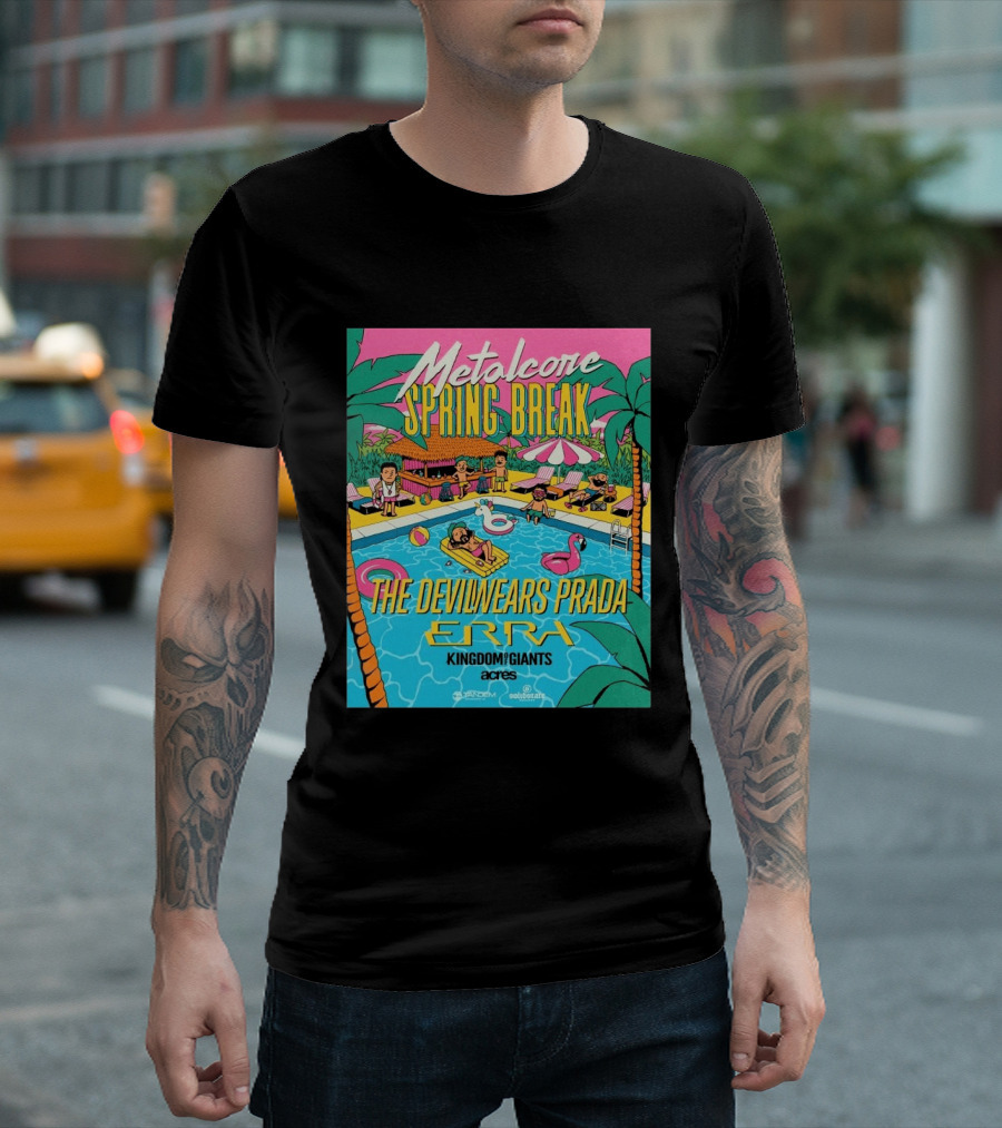 Metalcore Spring Break The Devil Wears Prada ERRA Kingdom Of Giants Acres Tour 2025 T-Shirt