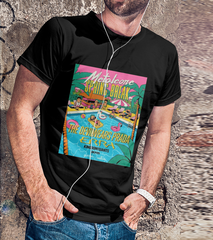 Metalcore Spring Break The Devil Wears Prada ERRA Kingdom Of Giants Acres Tour 2025 T-Shirt