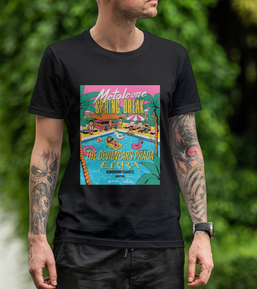 Metalcore Spring Break The Devil Wears Prada ERRA Kingdom Of Giants Acres Tour 2025 T-Shirt
