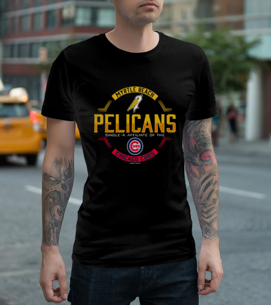 Myrtle Beach Pelicans Single A Affiliate Chicago Cubs Baseball Team T-Shirt
