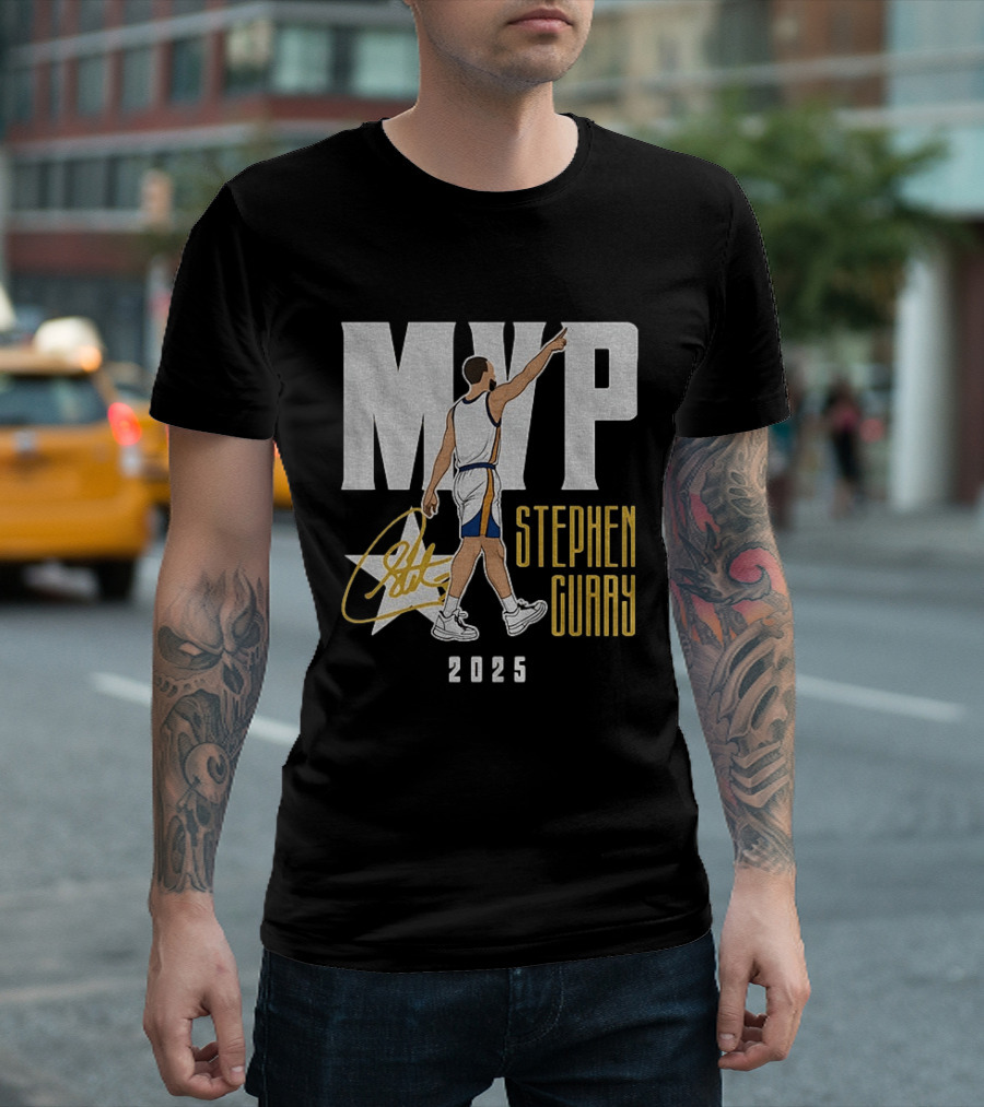Stephen Curry MVP 2025 Basketball Champion Star Signature T-Shirt