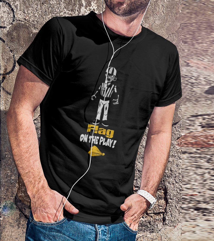 Zombie Referee Flag On The Play Halloween Humor T-Shirt