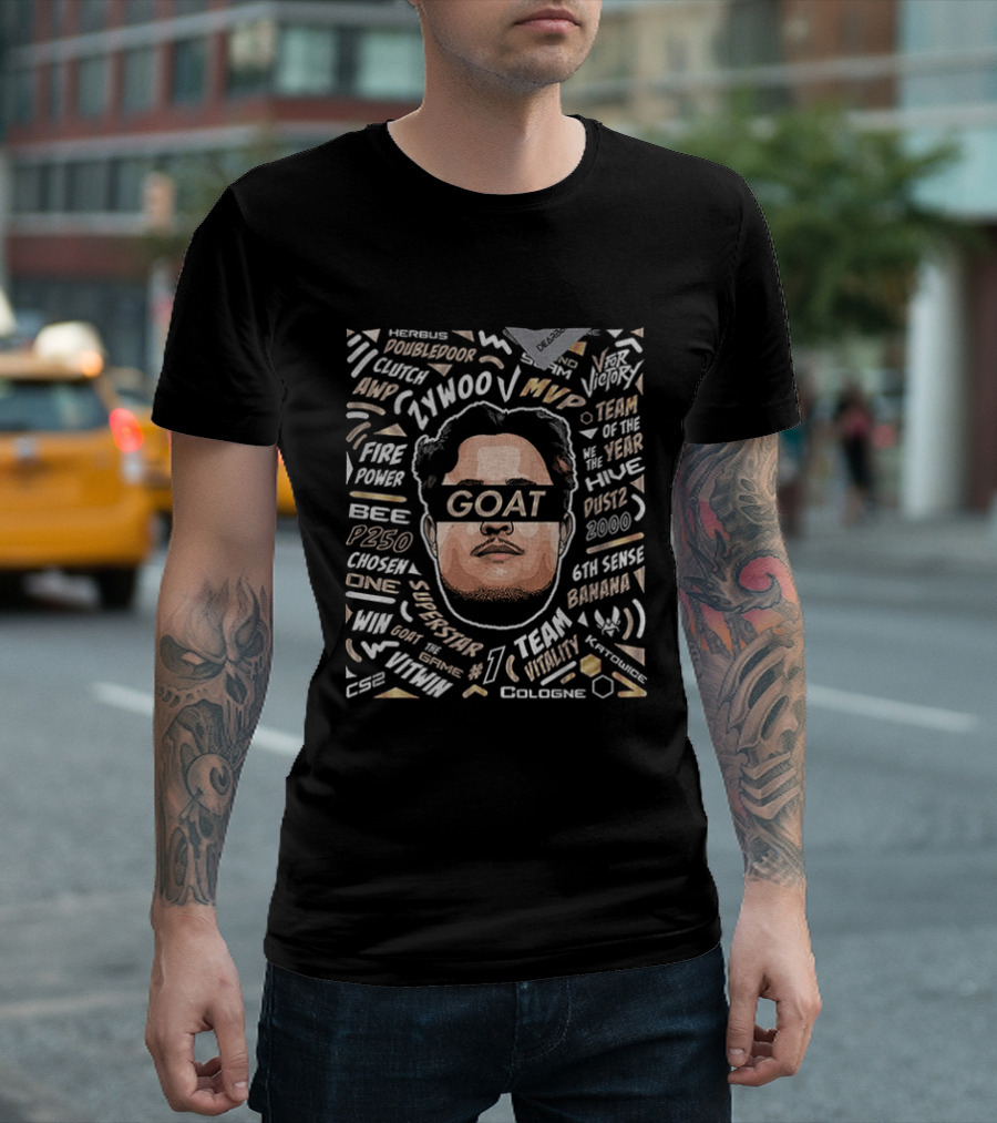 Zywoo Goat Team Vitality MVP Sixth Sense Headshot Clutch Key P250 Powersports T-Shirt