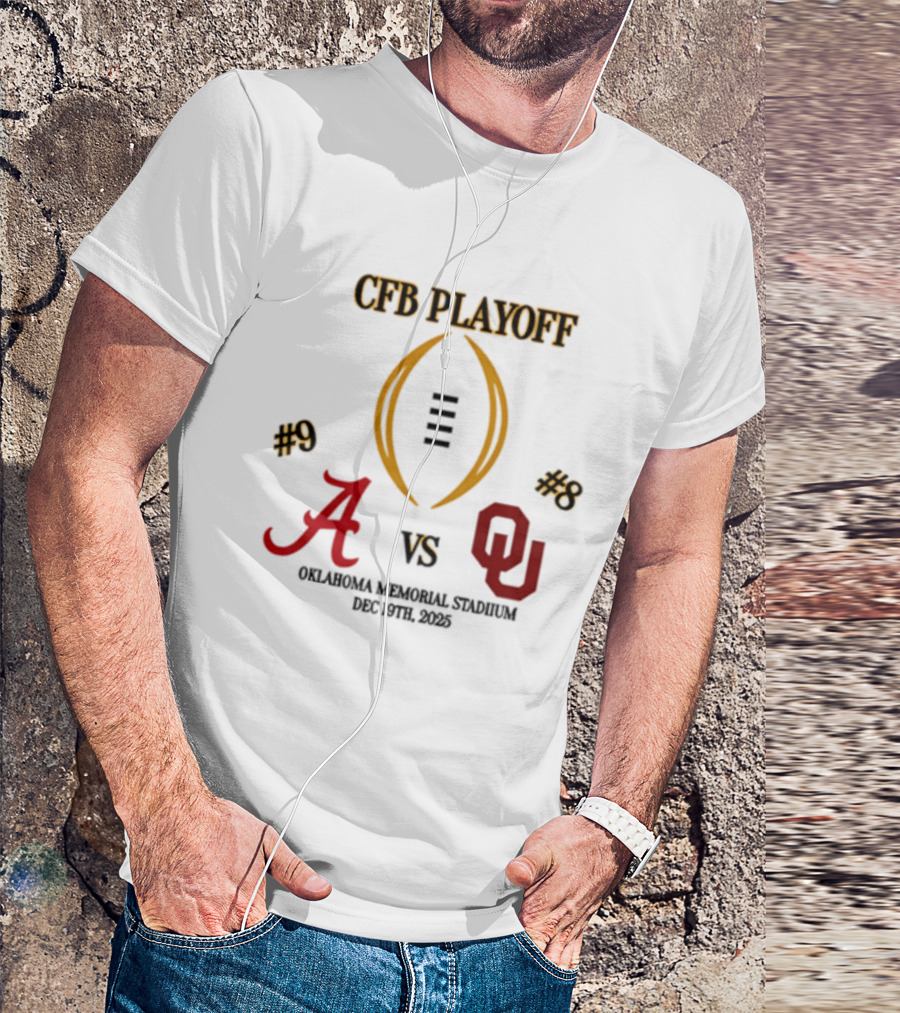 CFB Playoff Alabama Vs Oklahoma December 31 2025 Oklahoma Memorial Stadium T-Shirt