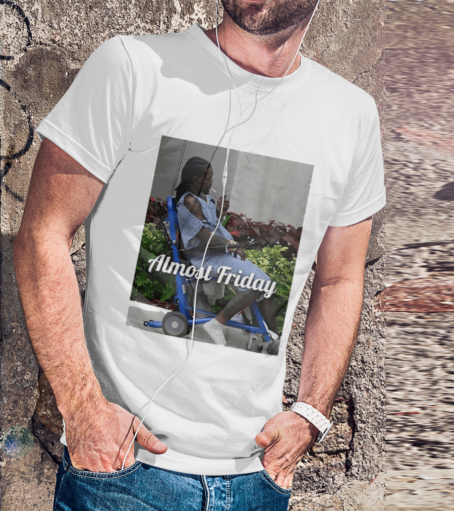 Almost Friday Offset Cigarette Wheelchair Vibes T-Shirt