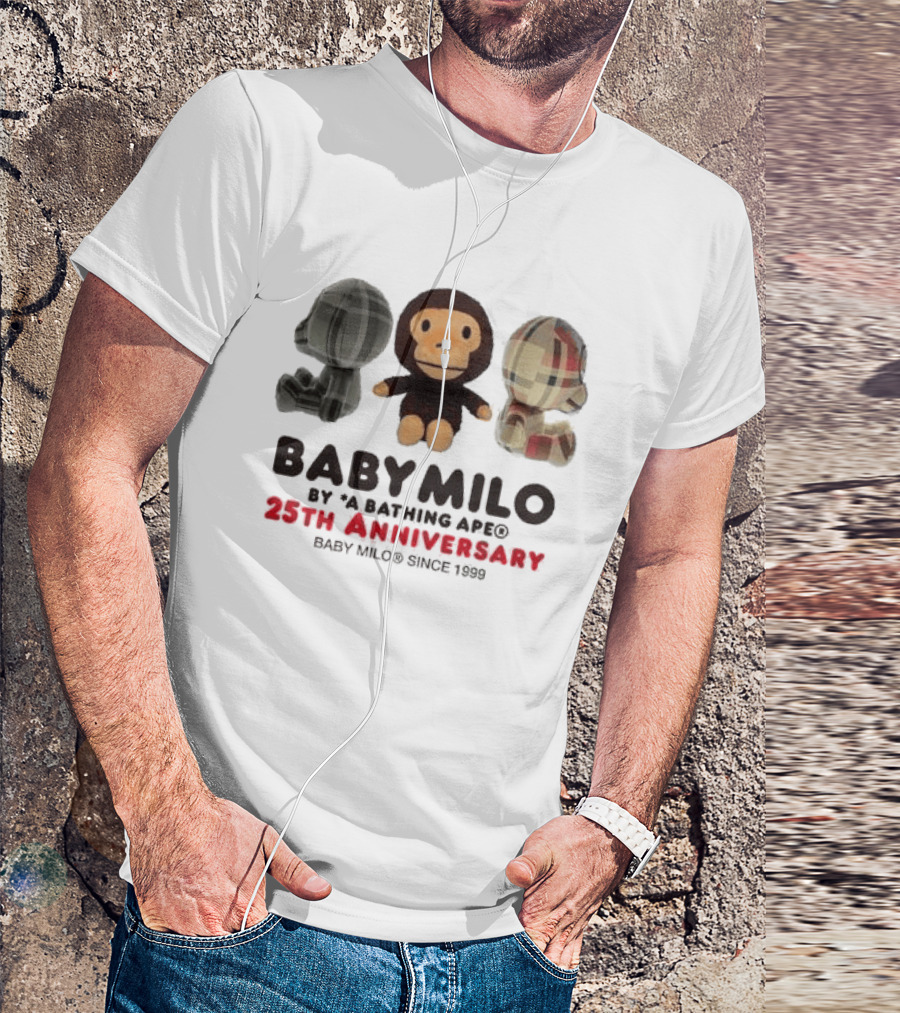 Baby Milo By A Bathing Ape 25th Anniversary Since 1999 Plush Trio T-Shirt