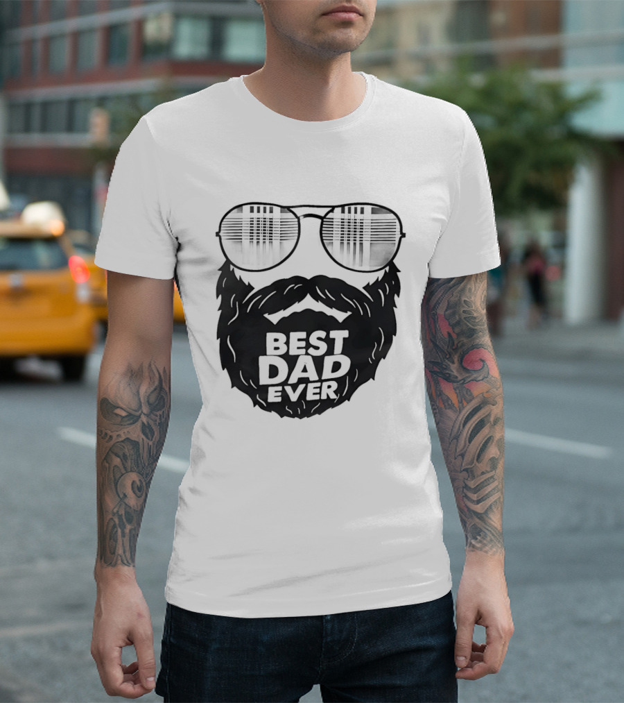 Best Dad Ever Beard Sunglasses T-Shirt