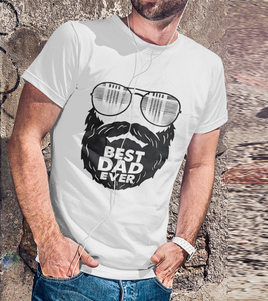Best Dad Ever Beard Sunglasses T-Shirt
