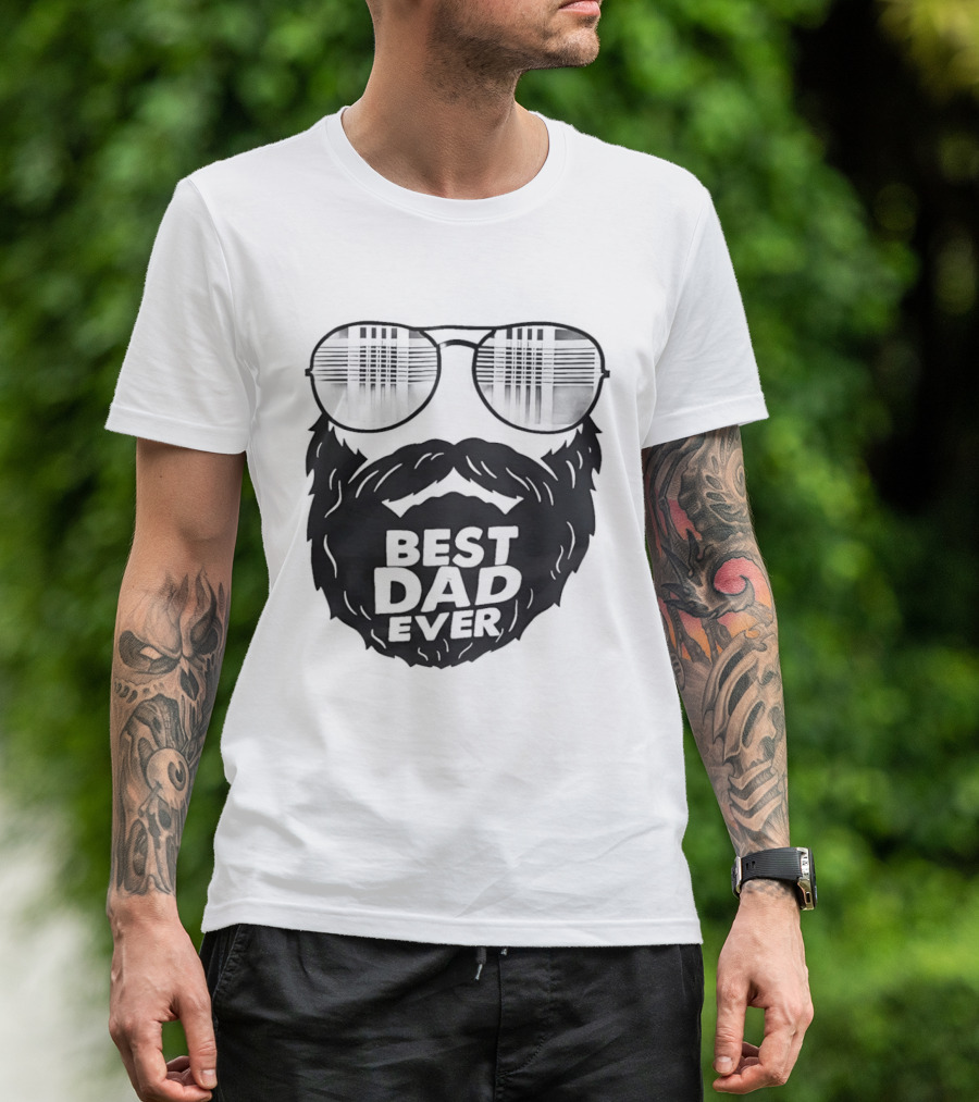 Best Dad Ever Beard Sunglasses T-Shirt