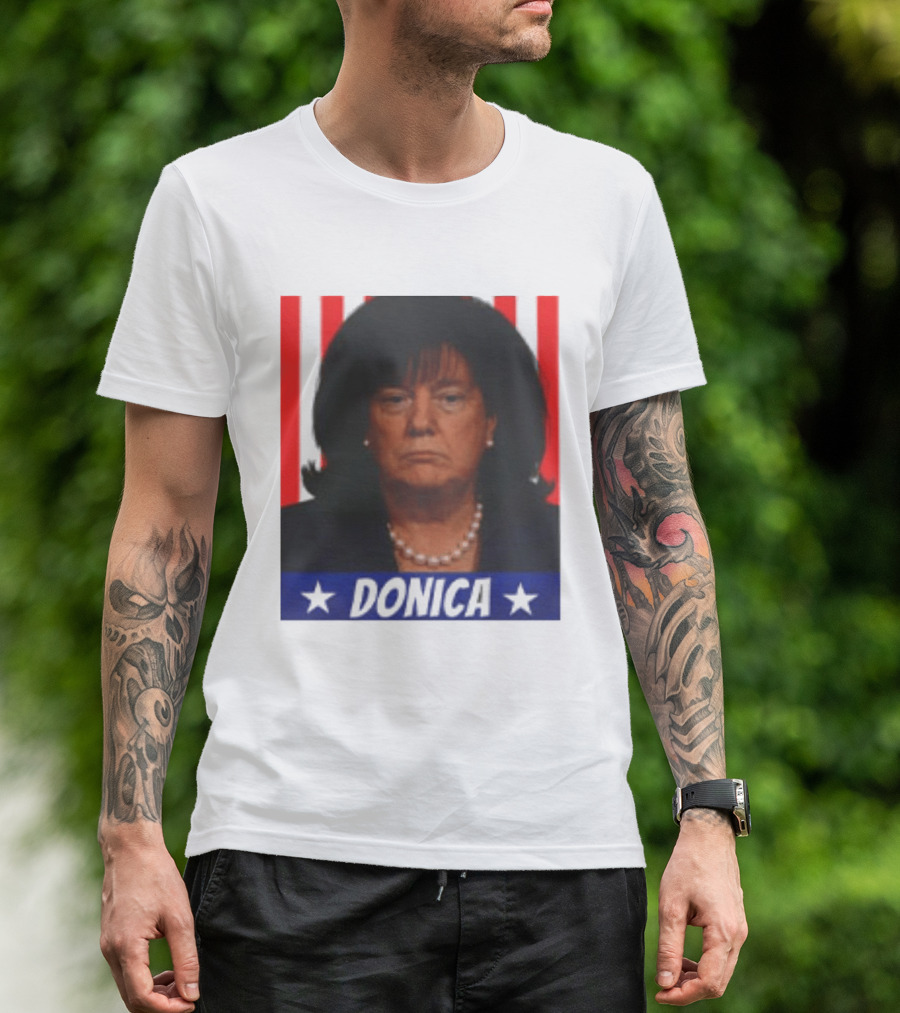 Donica Lewinsky 2025 Campaign Style Stars Red Stripes T-Shirt