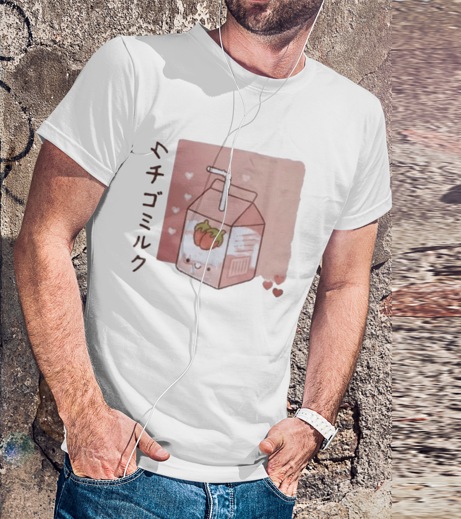 Strawberry Milk Kawaii Cartoon Fight Or Flight Lucas Reyes T-Shirt