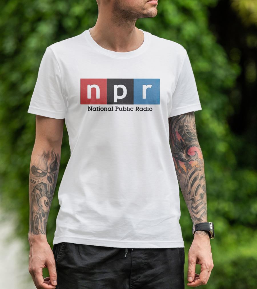 NPR National Public Radio Iconic Logo Red Black Blue T-Shirt