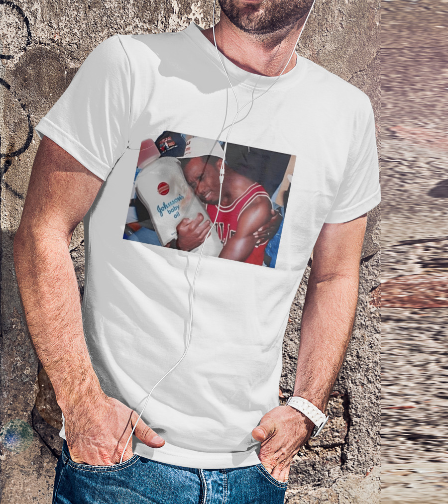 P.Diddy Crying Meme Johnson's Baby Oil Bulls Jersey T-Shirt
