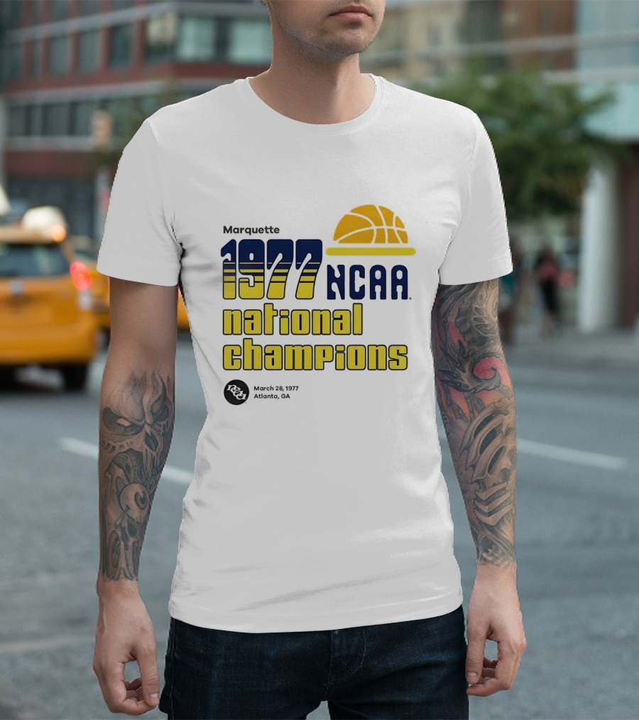 Marquette 1977 NCAA National Champions Basketball March 28_ASTRO_NY T-Shirt