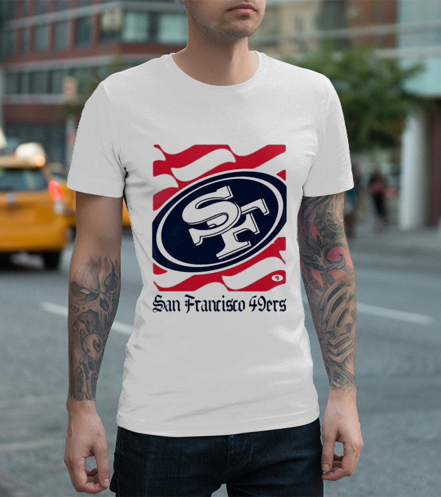 San Francisco 49ers SF Flag Heritage Wordmark T-Shirt