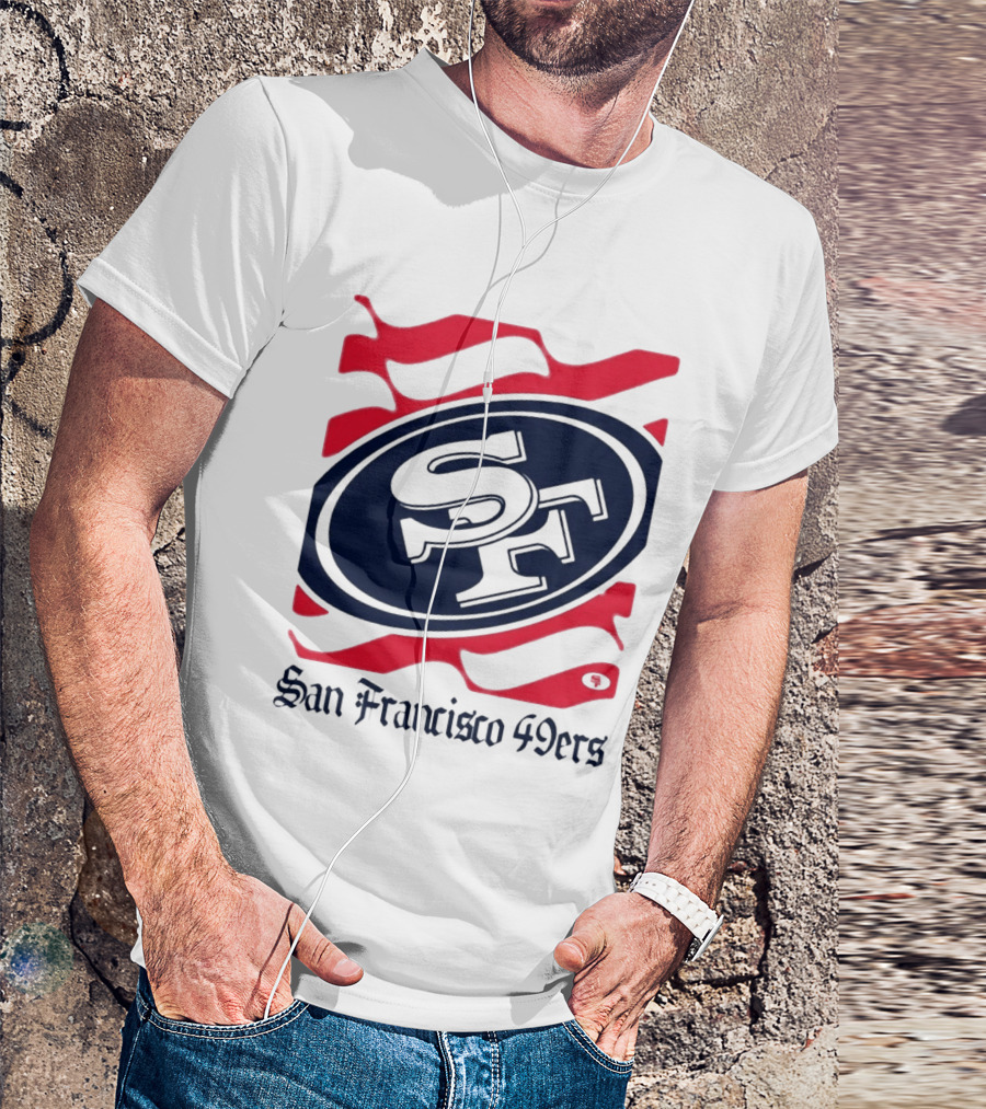 San Francisco 49ers SF Flag Heritage Wordmark T-Shirt