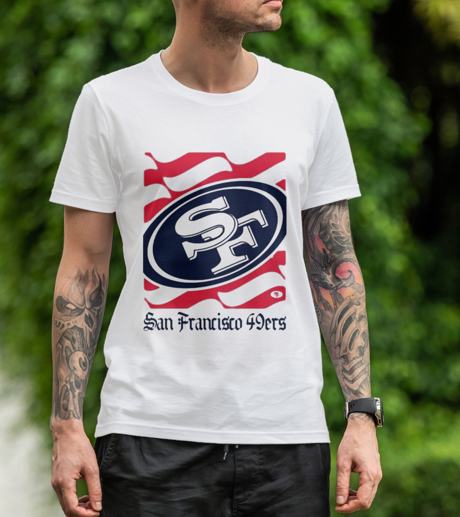 San Francisco 49ers SF Flag Heritage Wordmark T-Shirt