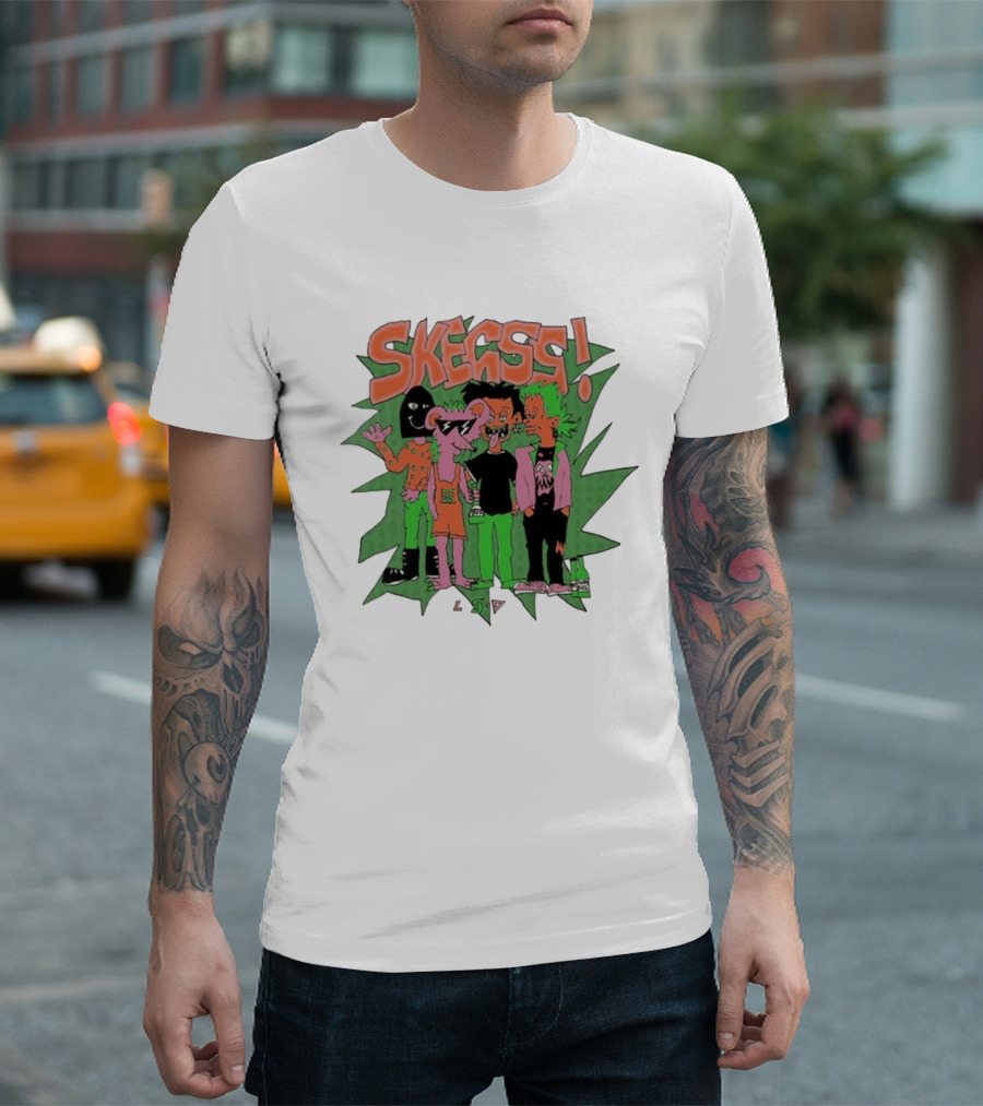 Skegss LSD Irvine Cartoon Characters Green T-Shirt