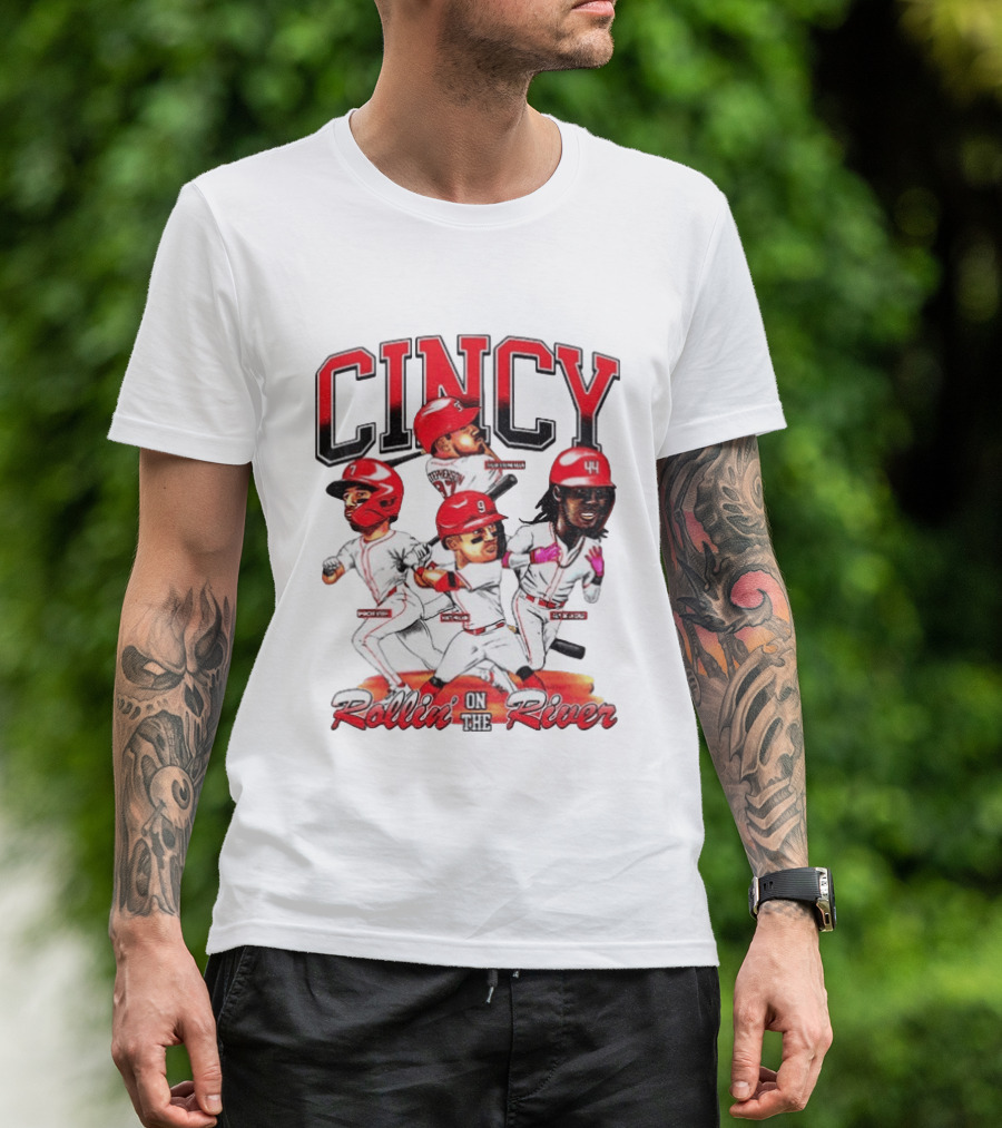 Cincy Spencer Steer Matt McLain Elly De La Cruz Tyler Stephenson Rollin' On The River T-Shirt