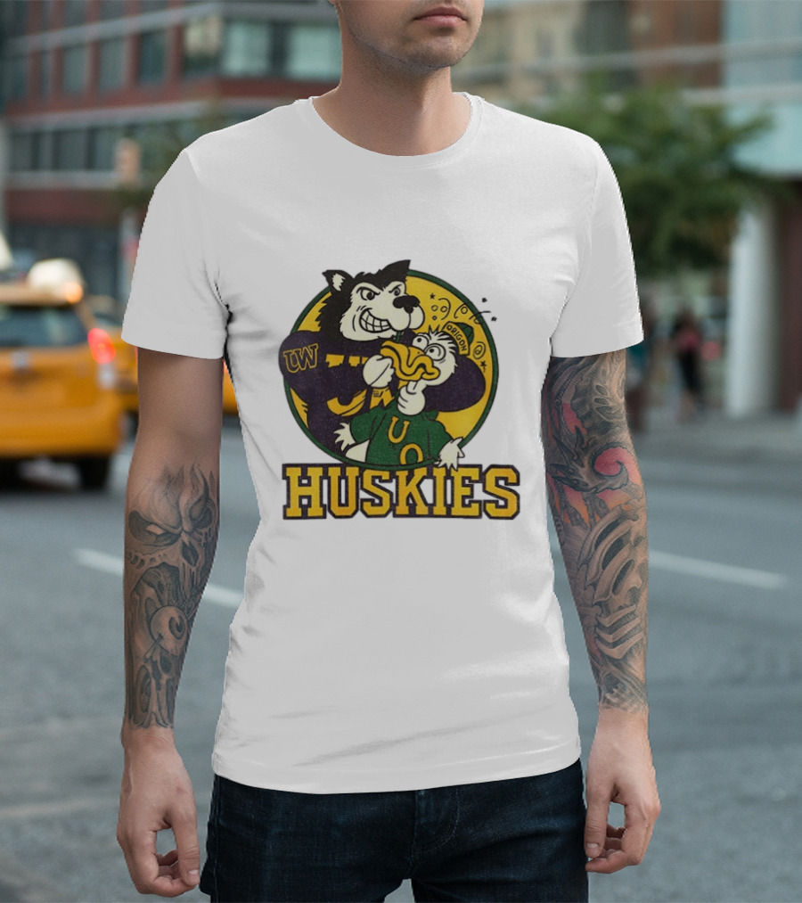 UW Huskies Vs Oregon Ducks Rivalry Football Showdown T-Shirt