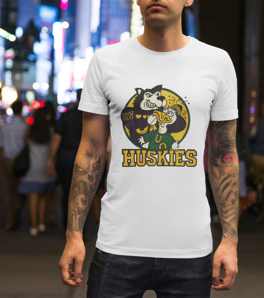 UW Huskies Vs Oregon Ducks Rivalry Football Showdown T-Shirt