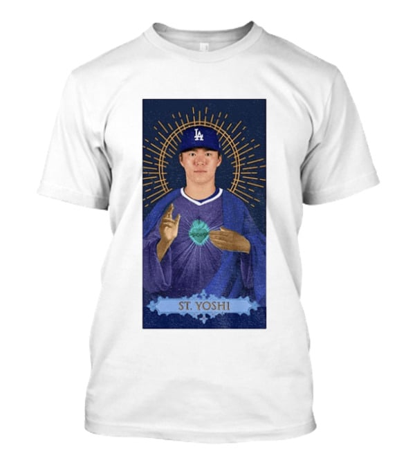 Yoshinobu Yamamoto Dodgers St. Yoshi Halo Icon MLB T-Shirt