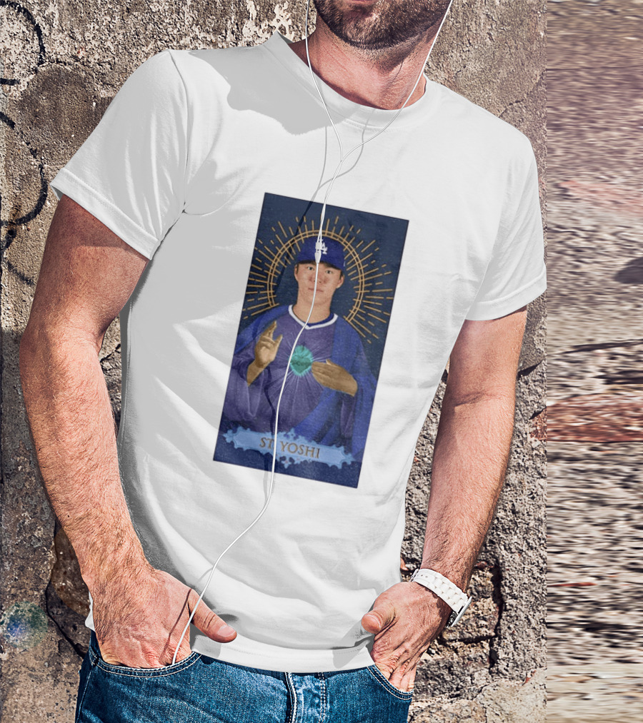 Yoshinobu Yamamoto Dodgers St. Yoshi Halo Icon MLB T-Shirt