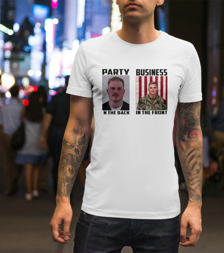 Party In The Back Business In The Front Zach Bryan U.S. Navy T-Shirt
