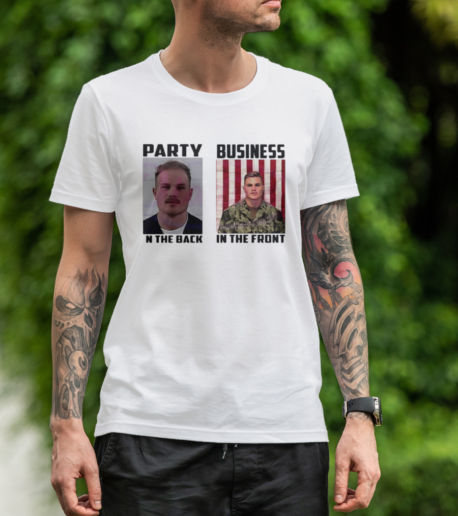 Party In The Back Business In The Front Zach Bryan U.S. Navy T-Shirt