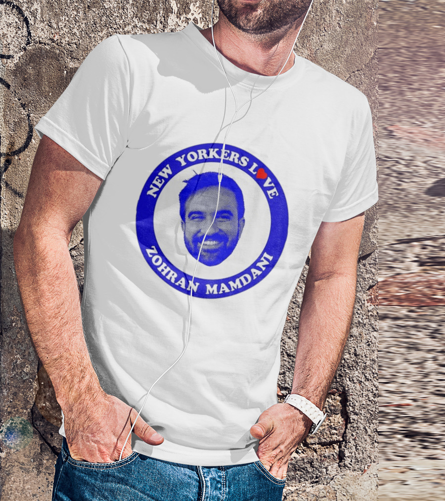 New Yorkers Love Zohran Mamdani Big Head Circular T-Shirt