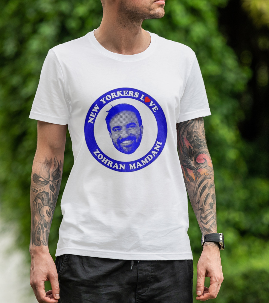 New Yorkers Love Zohran Mamdani Big Head Circular T-Shirt