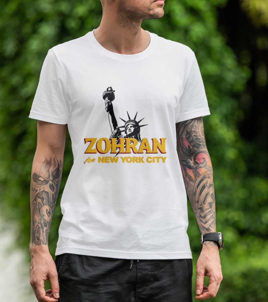Zohran And Statue Of Liberty New York City Showdown T-Shirt