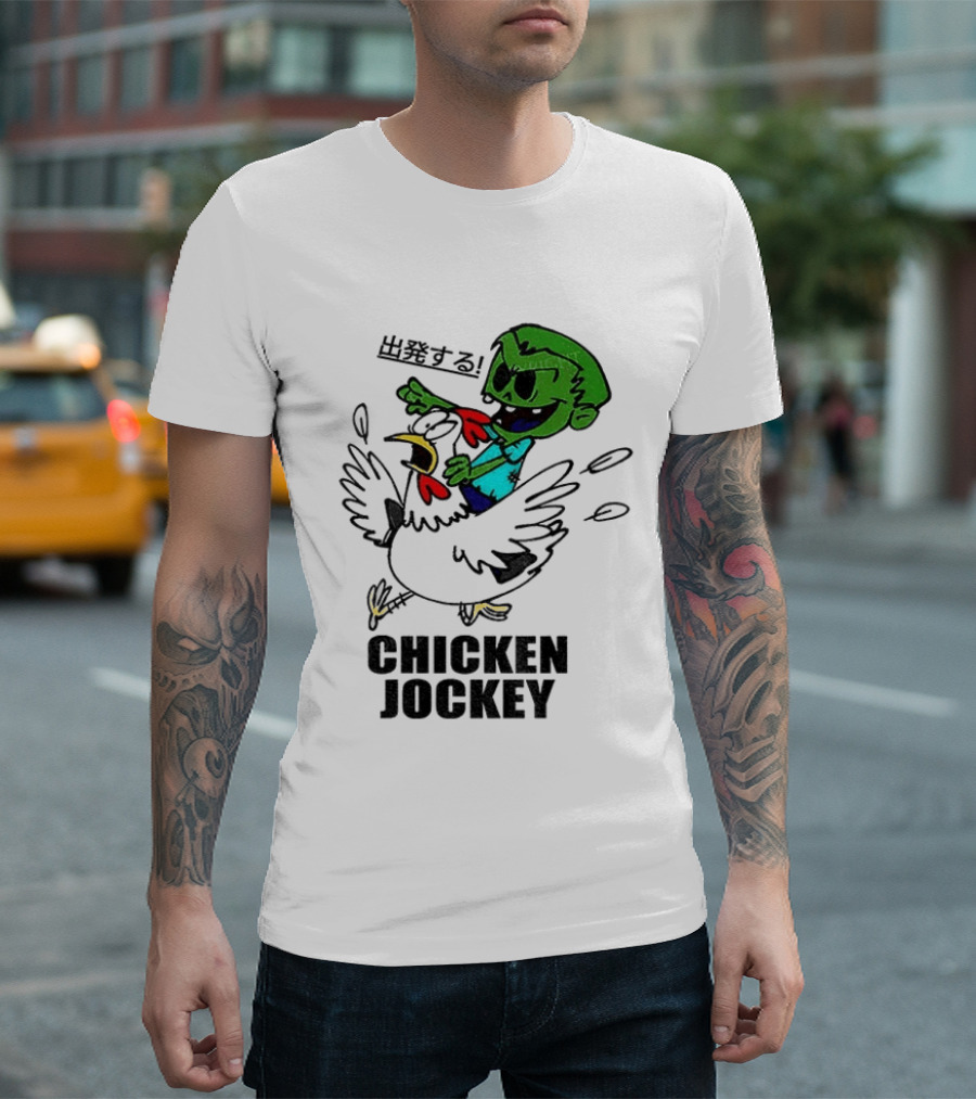 Zombie Chicken Jockey Exclamation Anime T-Shirt
