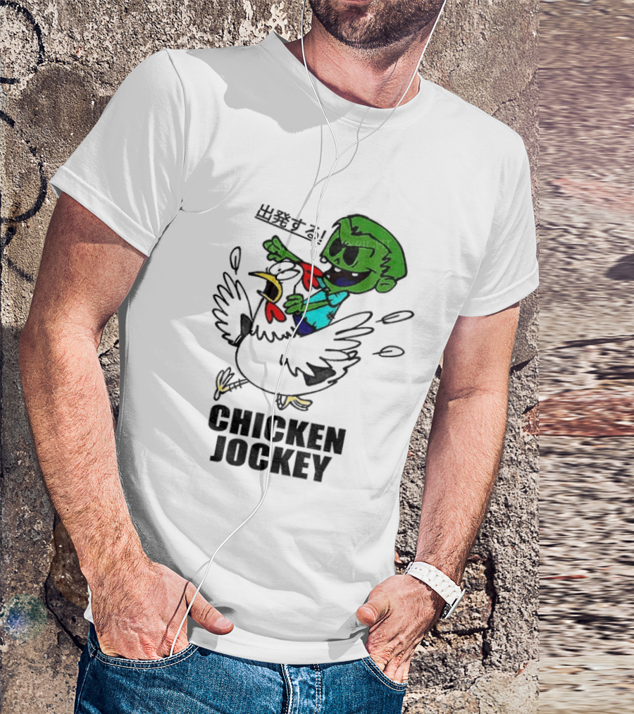 Zombie Chicken Jockey Exclamation Anime T-Shirt